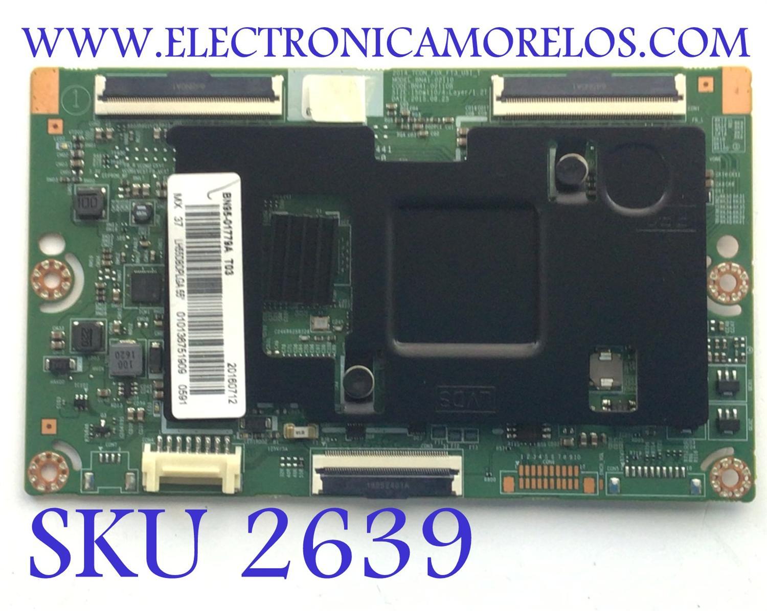 T-CON PARA MONITOR SAMSUNG / NUMERO DE PARTE BN95-01779A / BN41-0211Q / BN9401779A / 01779A / PANEL CY-GJ055CSLVZH / MODELO LH55DBEPLGA/GO WS04